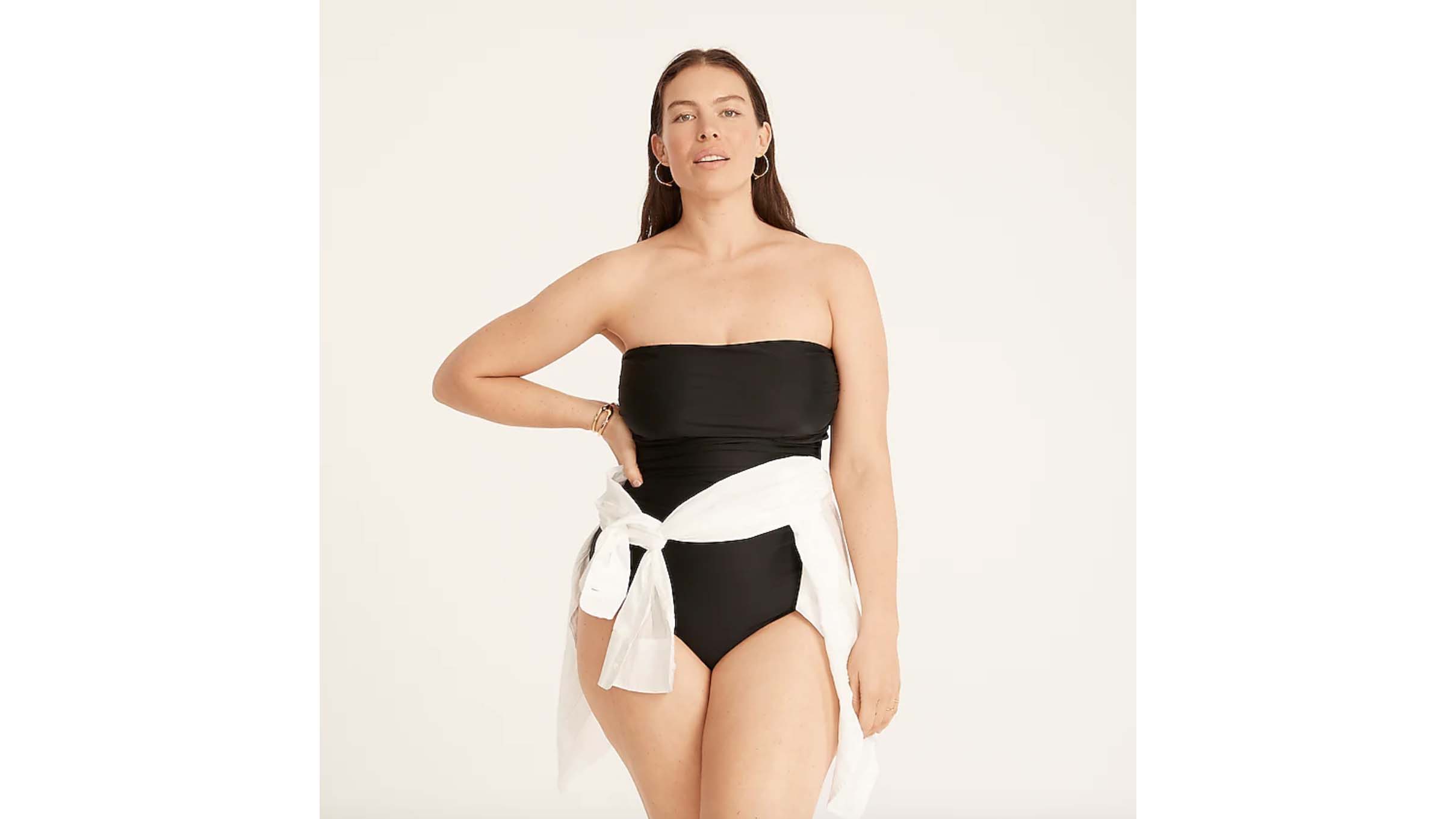 Ruched bandeau one-piece - J.Crew